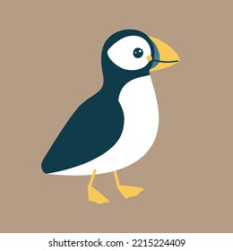 Vector illustration of cute puffin