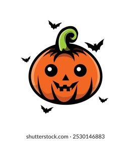 Vector illustration of cute pumpkin character