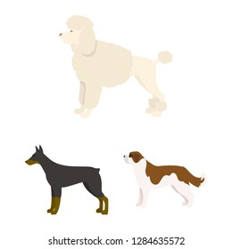 Vector illustration of cute and puppy logo. Set of cute and animal vector icon for stock.