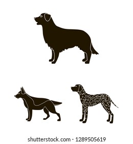 Vector illustration of cute and puppy logo. Collection of cute and animal vector icon for stock.