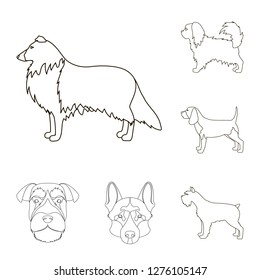 Vector illustration of cute and puppy sign. Collection of cute and animal stock symbol for web.