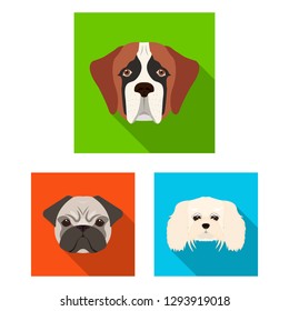 Vector illustration of cute and puppy sign. Set of cute and animal stock vector illustration.