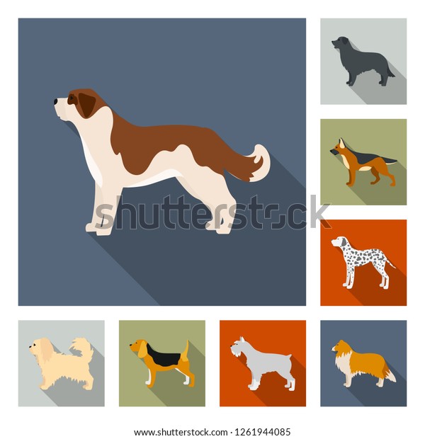 Vector Illustration Cute Puppy Symbol Set Stock Vector (Royalty Free ...