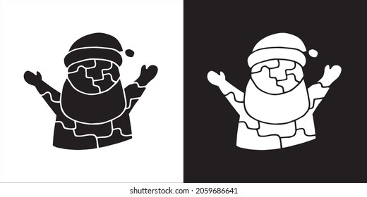 Vector Illustration of Cute Puzzle Santa Claus. Isolated Graphic Design for Christmas Card, Greetings, Print, Banners and Background.