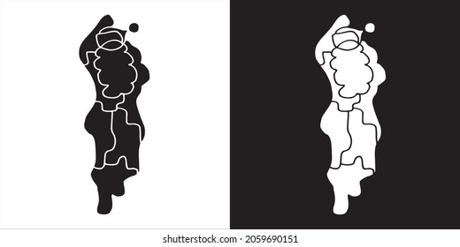 Ilustración vectorial del puzzle de Santa Claus. Diseño gráfico aislado para tarjetas de Navidad, saludos, impresión, carteles y fondo.