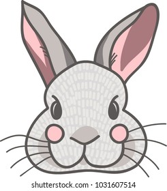 Vector illustration of cute rabbit cartoon. Easter bunny.