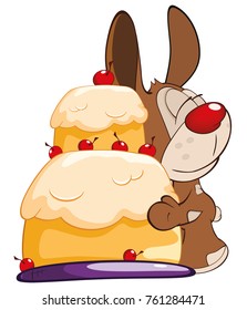 Vector Illustration of a Cute Rabbit. Cartoon Character