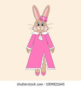 Set Cute Cartoon Bunny Beautiful Rabbits: vector de stock (libre de ...