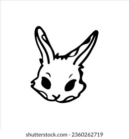 vector illustration of cute rabbit head