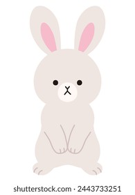 Vector illustration of cute rabbit. Icons, animals