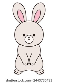 Vector illustration of cute rabbit. Icons, animals