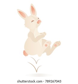 Vector illustration. Cute rabbit on white background.