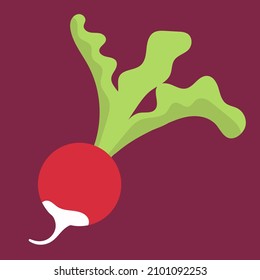 Vector illustration of a cute radish