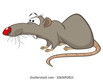 Vector Illustration of a Cute Rat. Cartoon Character