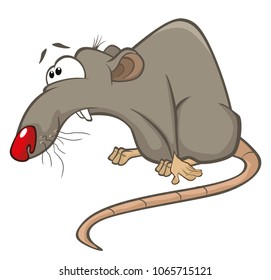 Vector Illustration of a Cute Rat. Cartoon Character