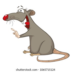 Vector Illustration of a Cute Rat. Cartoon Character