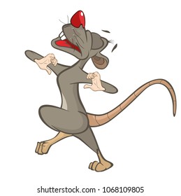 Vector Illustration of a Cute Rat. Cartoon Character