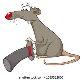 Vector Illustration of a Cute Rat. Cartoon Character