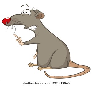 Vector Illustration of a Cute Rat. Cartoon Character