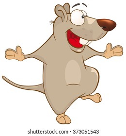 Vector Illustration of a Cute Rat. Cartoon Character