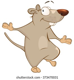 Vector Illustration of a Cute Rat. Cartoon Character