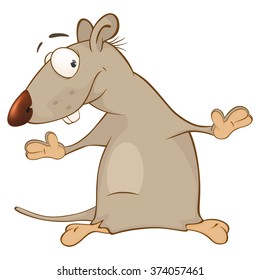 Vector Illustration of a Cute Rat. Cartoon Character