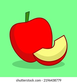 Vector illustration of cute red apple