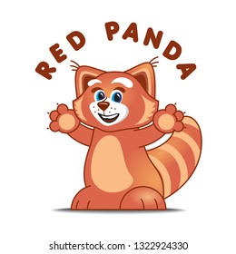 Vector illustration of a cute red panda