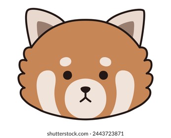 Vector illustration of cute red panda face. Icons, animals