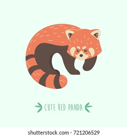 Vector illustration cute red panda.