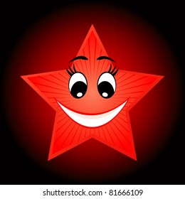 Vector illustration of cute red star