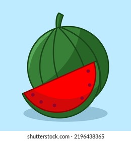 Ilustración vectorial de la linda sandía roja