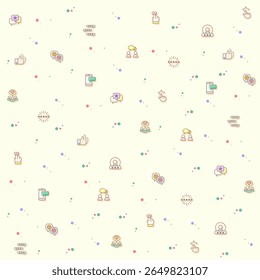 Vector illustration of a cute Review And feedback. Collection of customer, rating, star rating, chat, testimonials, survey, support, communication, sign and other elements. Isolated on beige.