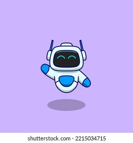 Vector illustration of a cute robot cartoon 