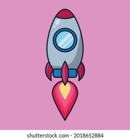 vector illustration of  cute rocket 