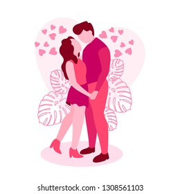 VECTOR ILLUSTRATION CUTE ROMANTIC VALENTINE LOVE COUPLE SILHOUETTE PINK WEDDING MARRIAGE GIRLFRIEND BOYFRIEND DATING DINNER ILLUSTRATOR BEST POSE