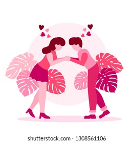 VECTOR ILLUSTRATION CUTE ROMANTIC VALENTINE LOVE COUPLE SILHOUETTE PINK WEDDING MARRIAGE GIRLFRIEND BOYFRIEND DATING DINNER ILLUSTRATOR BEST POSE