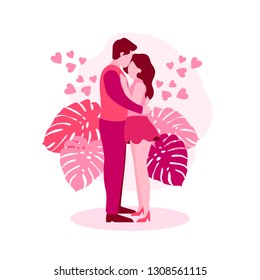 VECTOR ILLUSTRATION CUTE ROMANTIC VALENTINE LOVE COUPLE SILHOUETTE PINK WEDDING MARRIAGE GIRLFRIEND BOYFRIEND DATING DINNER ILLUSTRATOR BEST POSE