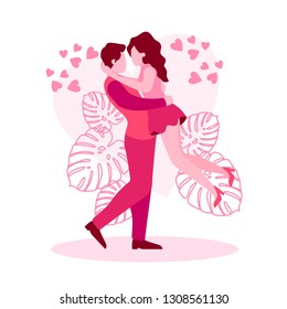 VECTOR ILLUSTRATION CUTE ROMANTIC VALENTINE LOVE COUPLE SILHOUETTE PINK WEDDING MARRIAGE GIRLFRIEND BOYFRIEND DATING DINNER ILLUSTRATOR BEST POSE