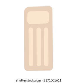 Vector illustration of cute rubber mattress for pool or ocean on isolated background. Summertime relaxation.