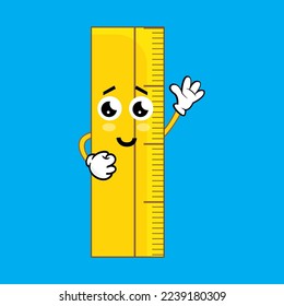 Vector Illustration Cute Ruler Character