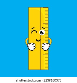 Vector Illustration Cute Ruler Character