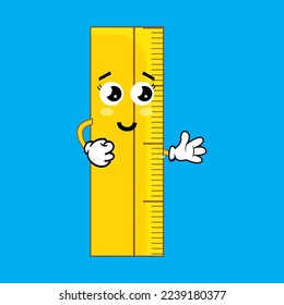 Vector Illustration Cute Ruler Character