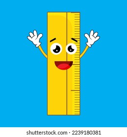 Vector Illustration Cute Ruler Character