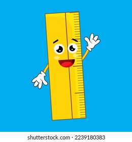 Vector Illustration Cute Ruler Character