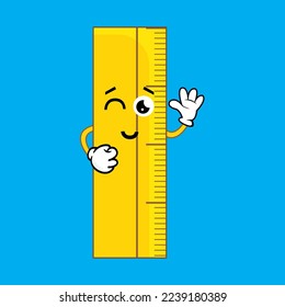 Vector Illustration Cute Ruler Character