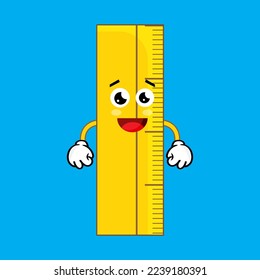 Vector Illustration Cute Ruler Character