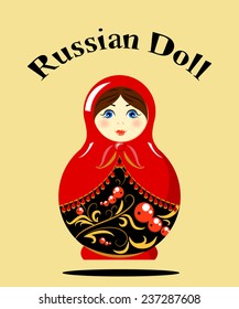 Vector illustration of cute russian national doll