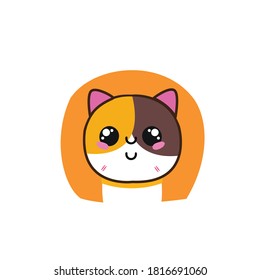 ilustración vectorial de un icono lindo gato triste