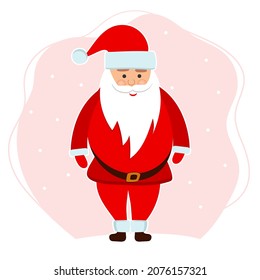 Vector illustration of a cute Santa Claus, isolated. Flat style.